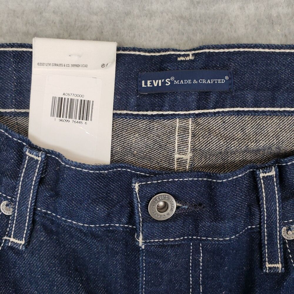 New! Levis Made & Crafted Cropped Flare Jeans Womens 30x24 Blue Cottonized Hemp - Picture 3 of 10
